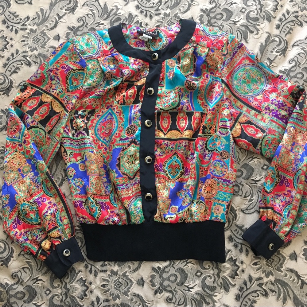 Vintage Jewel Toned Blouse